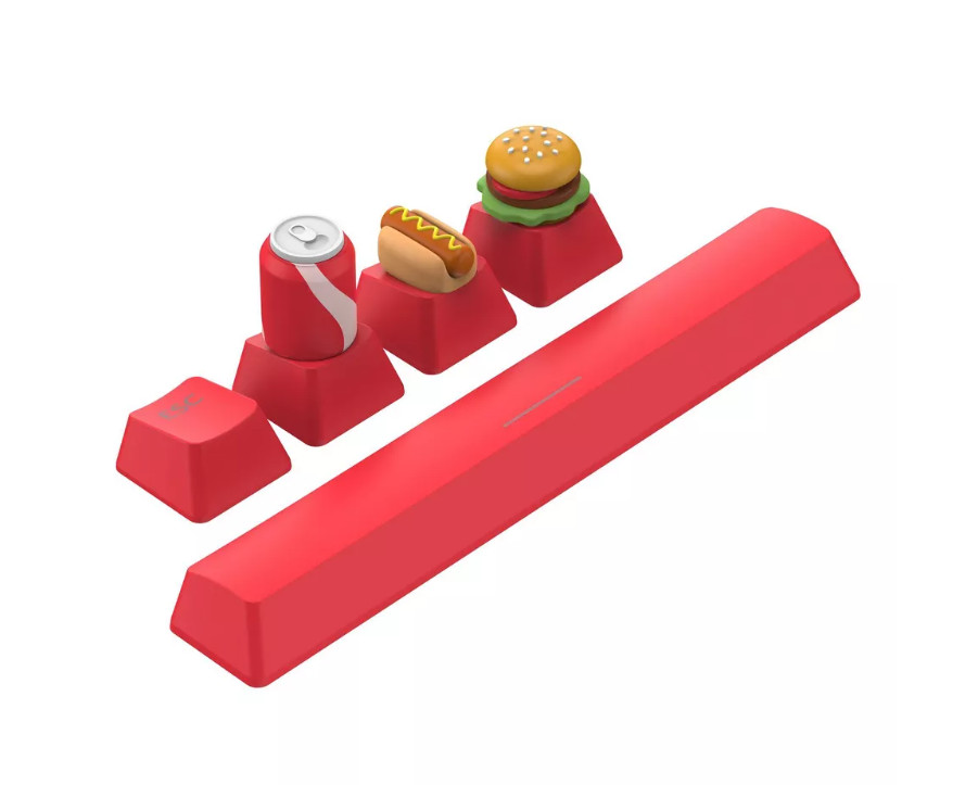 Burger Fast Food Keyboard Keycap Set ESC Arrow Keys Spacebar Flexible PVC ABS