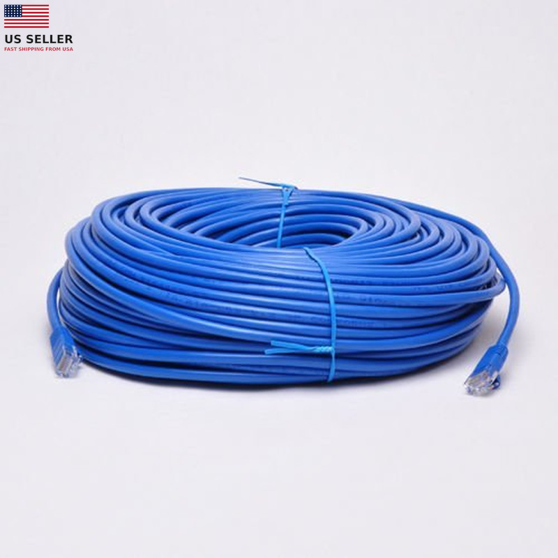 New 300Ft Blue RJ45 CAT6 Ethernet LAN Network Internet Computer Solid W