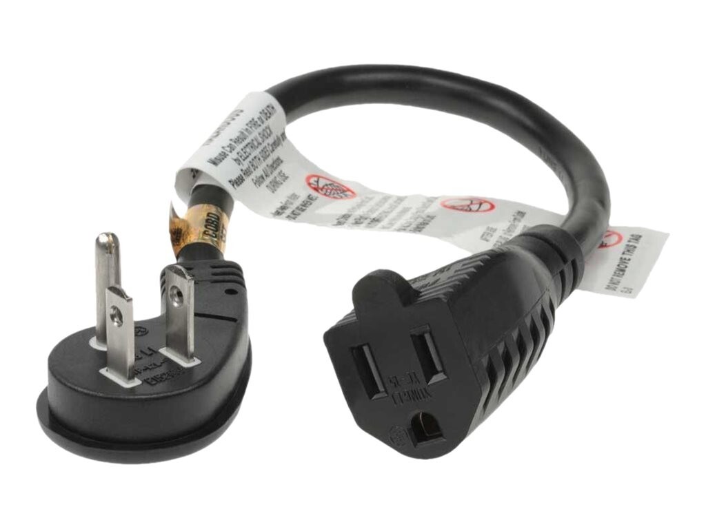 SF Cable 1ft 16/3 AWG Ultra Low Profile NEMA 5-15P Right Angle to NEMA 5-15R 
