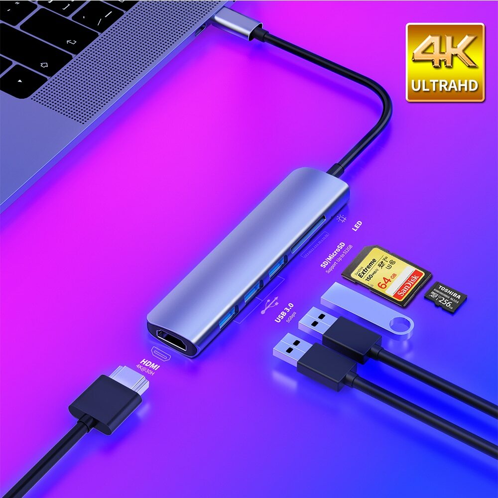 7 in 1 and 6 in 1 Multi Port USB C HUB - includes HDMI, USB3.0 , SD/Micro SD