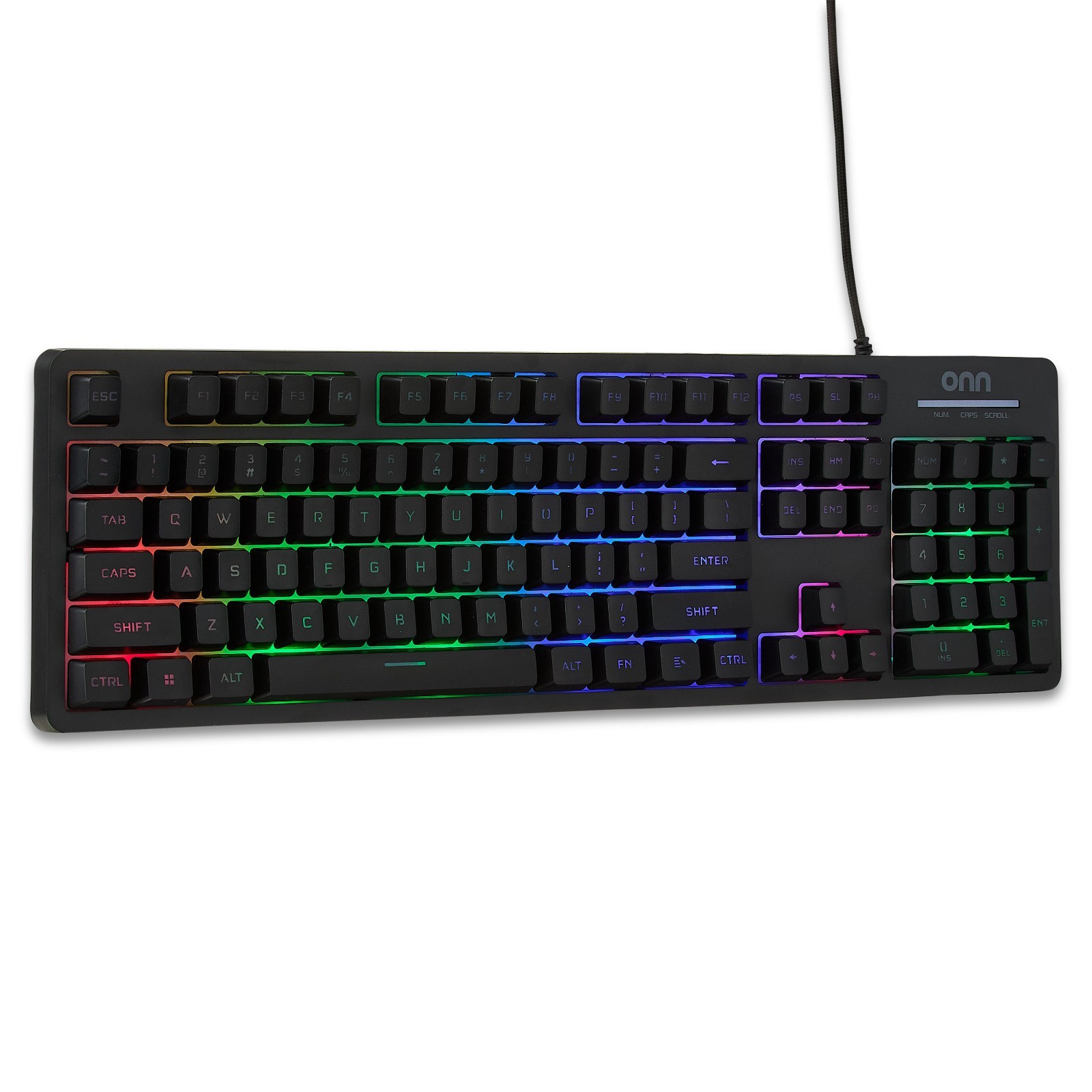 onn Wired LED Gaming Keyboard, Backlit, Gray OPEN BOX