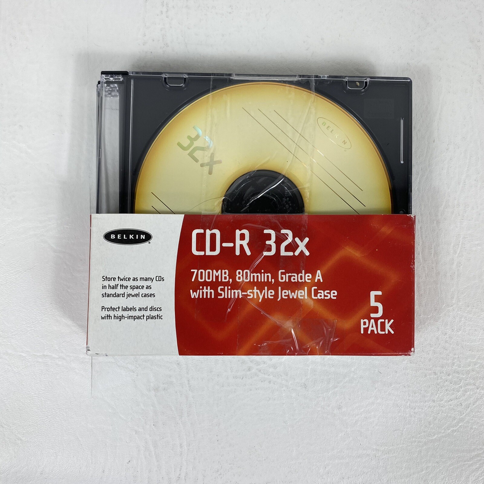 Belkin Slim Pack CD R 32x 700 MB 80 Minutes Video Audio Data Game MP3 4 Pack