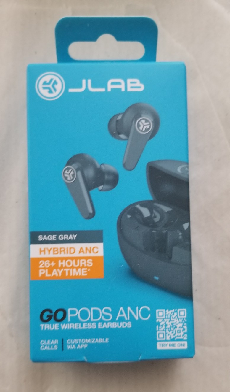 NEW JLab GO Pods ANC In-Ear True Wireless Earbuds Sage Gray 26+ Hours Playtime