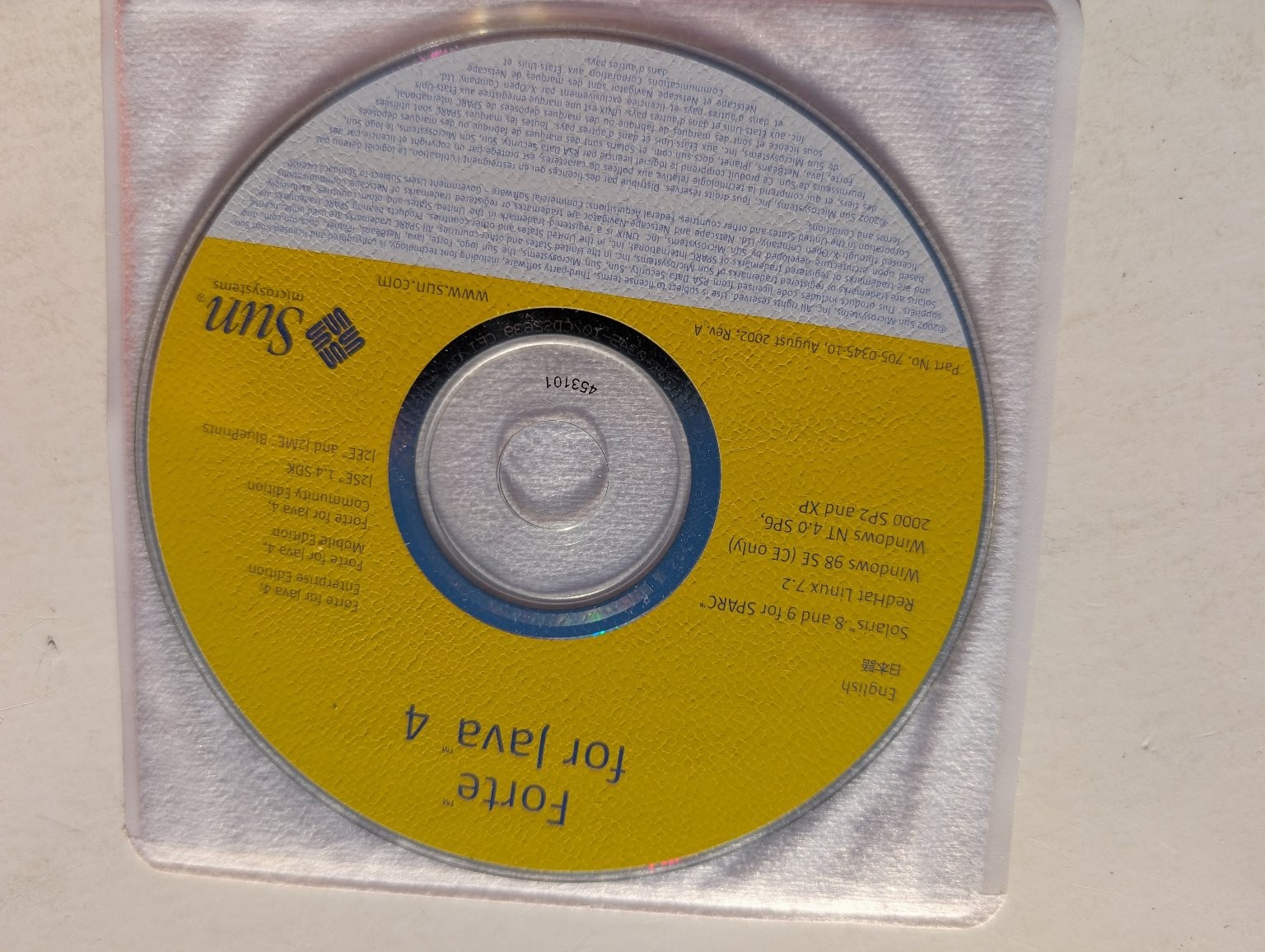 Sun Microsystems Forte for Java 4 Software CD Multi-OS Development Tool