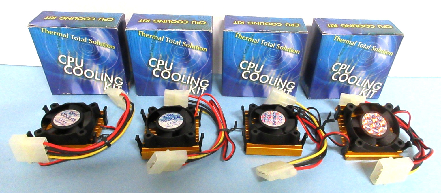 Thermal Total Solution CPU Cooling KIt New In Box / 1.5" Across / Lot Of Four