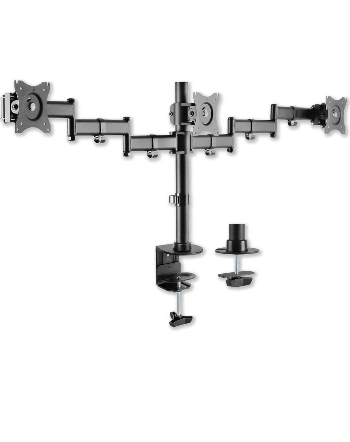 Alera ALEAEMA3B 2 pk 360° Rotation Pole-Mount Triple Arm for 27" Monintors