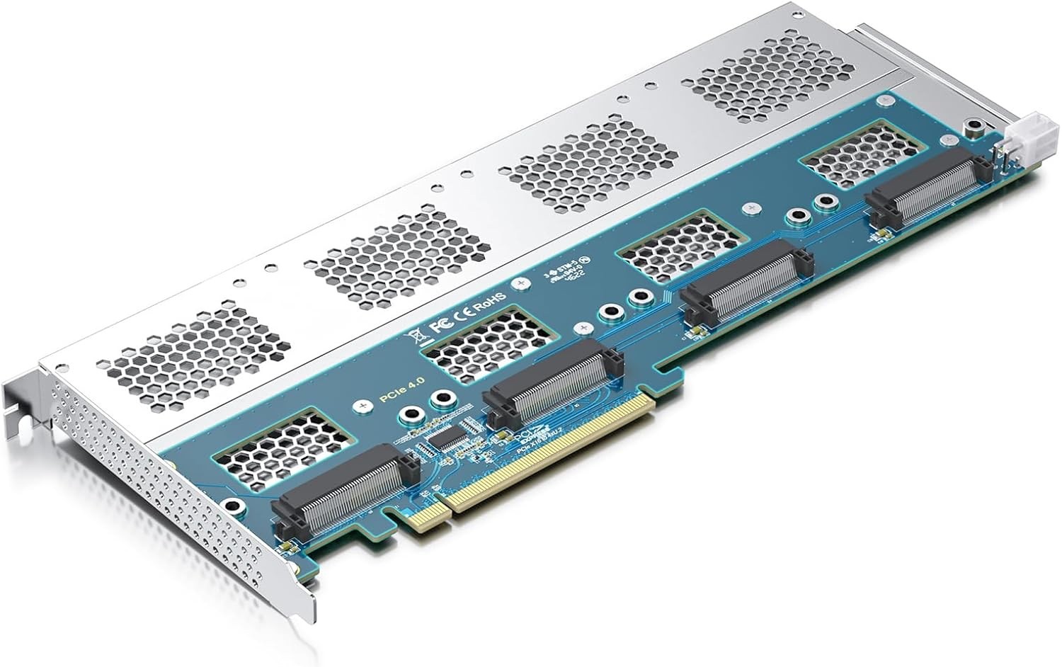 PCIe 4.0 x16 to Quad U.2 Adapter Card *Requires motherboard bifurcation*