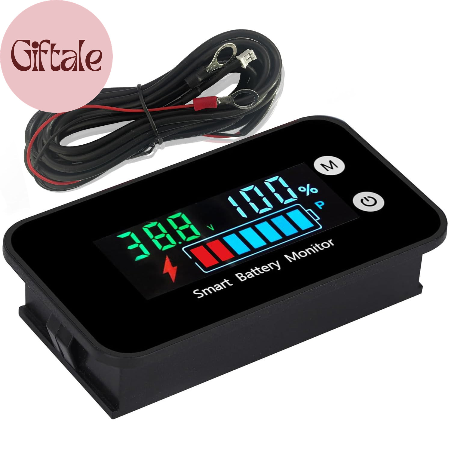 7-100V Smart Battery Monitor with Buzzer Alarm & Temperature | 2V 24V 36V 48V 60