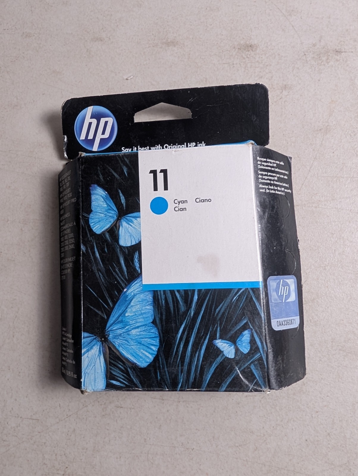 New Genuine HP 11 Cyan Ink Cartridge (C4836A) Sealed Box - OfficeJet / DesignJet