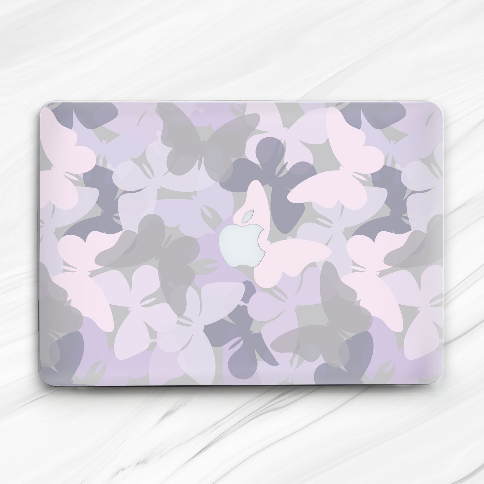 Purple Butterfly Silhouettes Cute Hard Case For Macbook Air 13 15 Pro 16 14 Neo