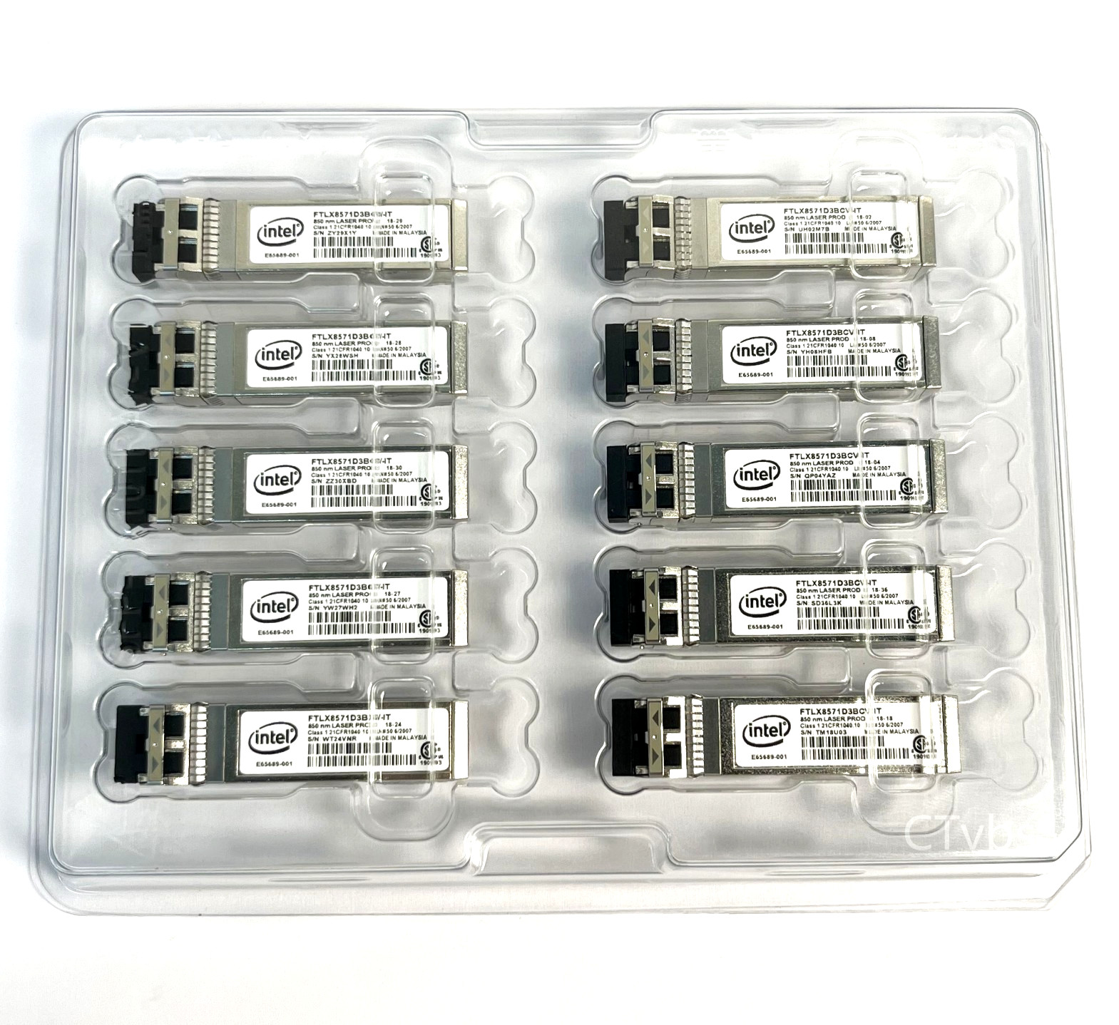 10-PACK INTEL FTLX8571D3BCV-IT 10G SFP SR E65689-001 for X520 X710 MCX311A-XCAT