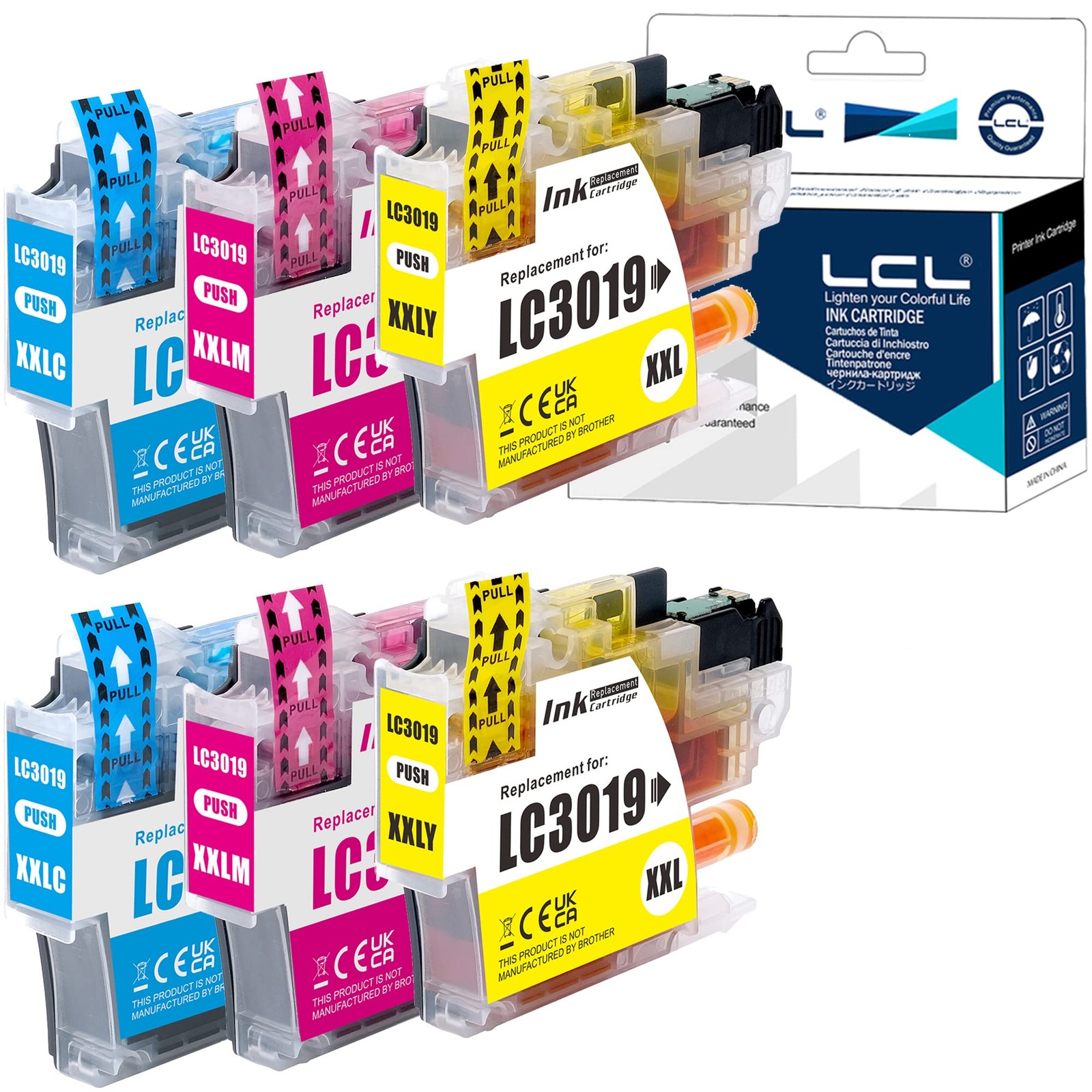 LCL Compatible Ink Cartridge for Brother LC3017/3019 6-Pack 2C 2M 2Y