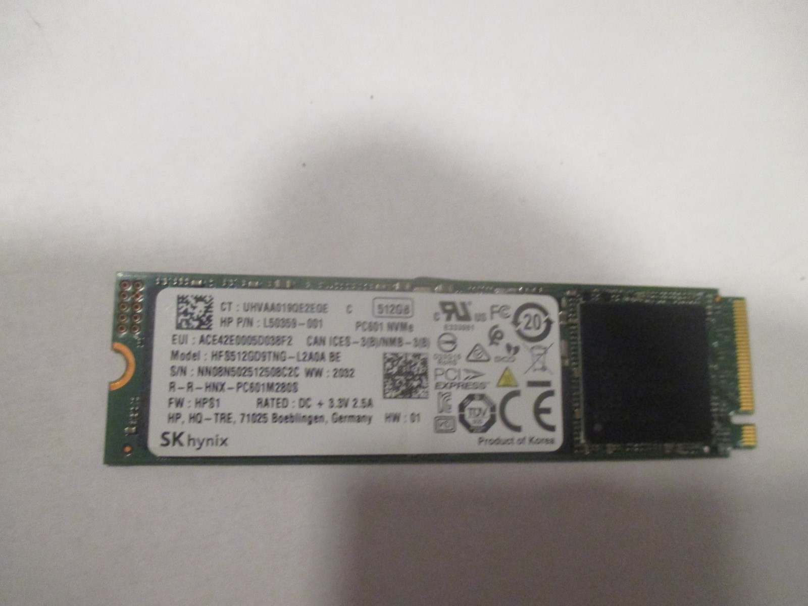 SK Hynix 512GB M.2 NVMe PCIe Laptop SSD Solid State Drive HFS512GD9TNG-L2A0A