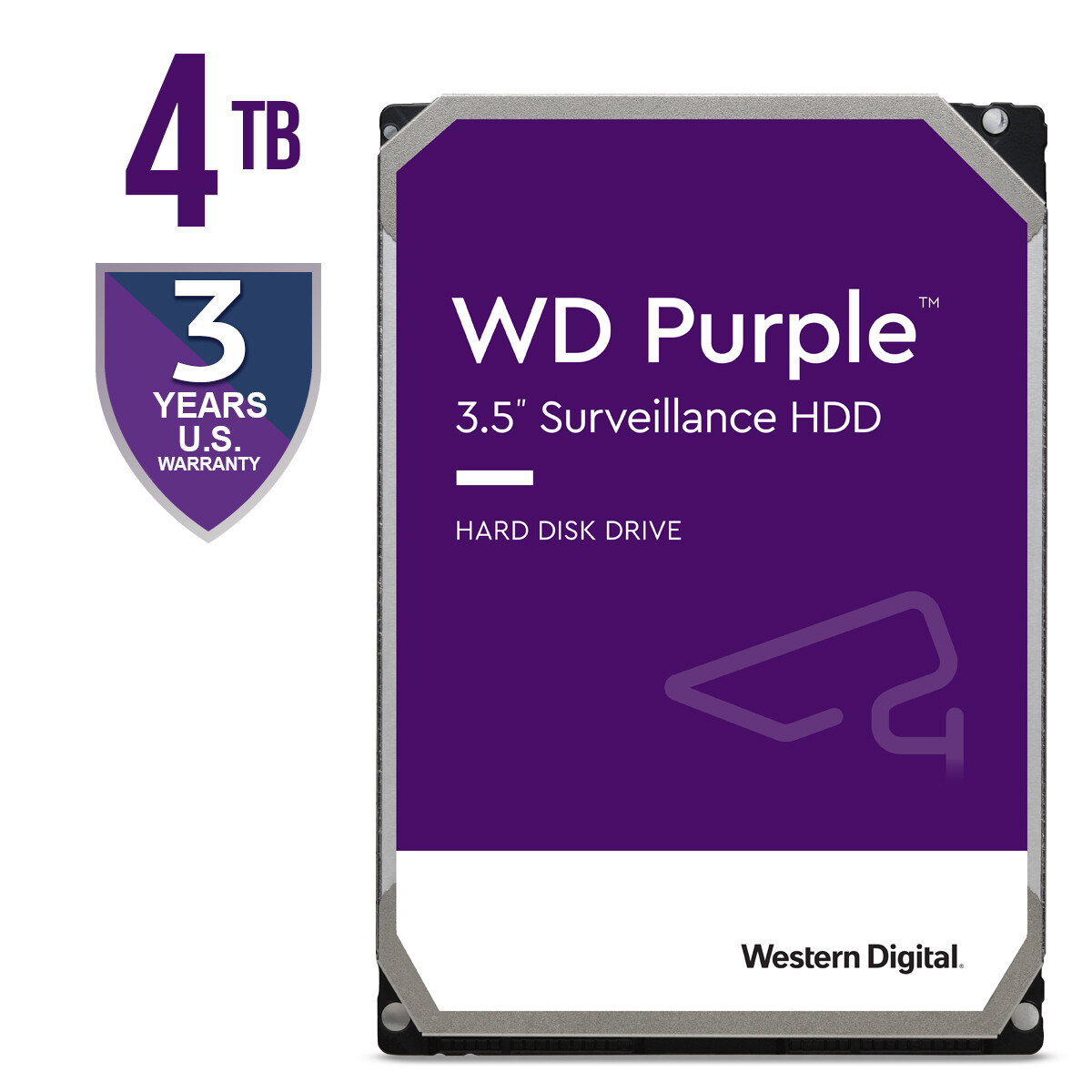 WD Purple 4TB Internal Hard Drive Surveillance 3.5" HDD WD44PURZ