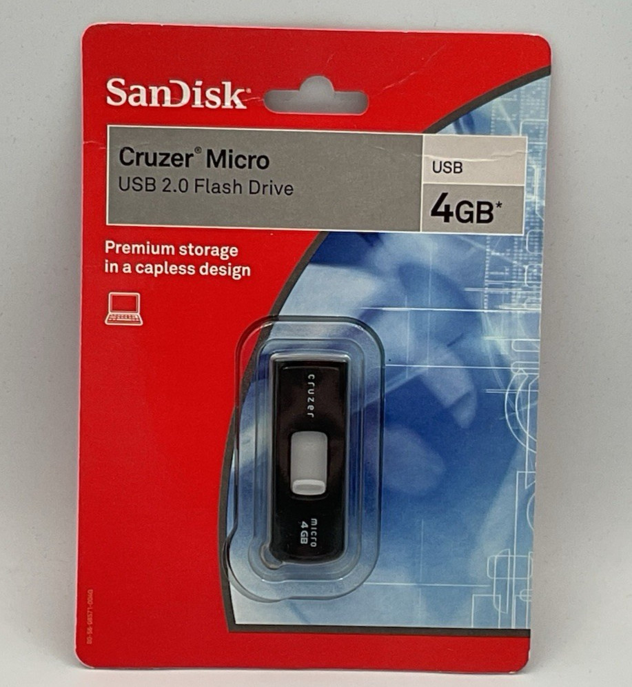 SanDisk Cruzer 4GB USB 2.0 Flash Drive Retractable NEW SEALED Fast 