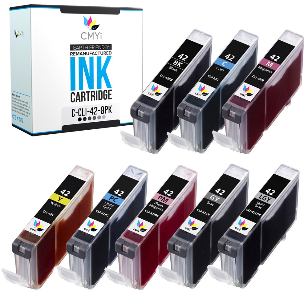 CMYi 8PK Compatible CLI-42 Ink Cartridges Set for Canon PIXMA PRO-100 PRO-100S