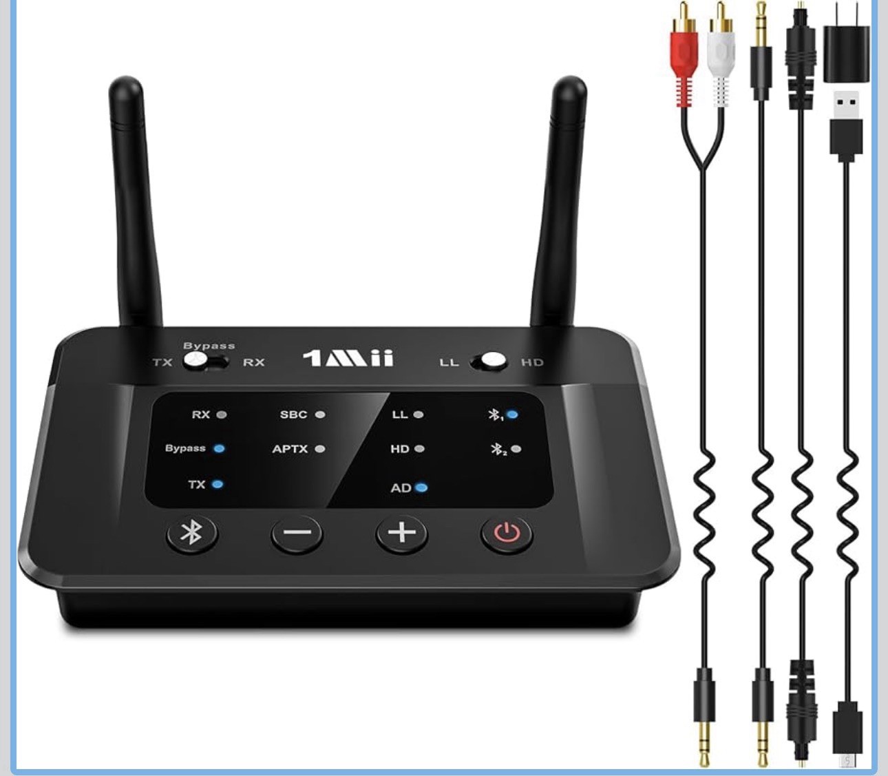 1Mii B03 Pro Bluetooth 5.3 Transmitter Receiver AptX HD LL Optical RCA AUX