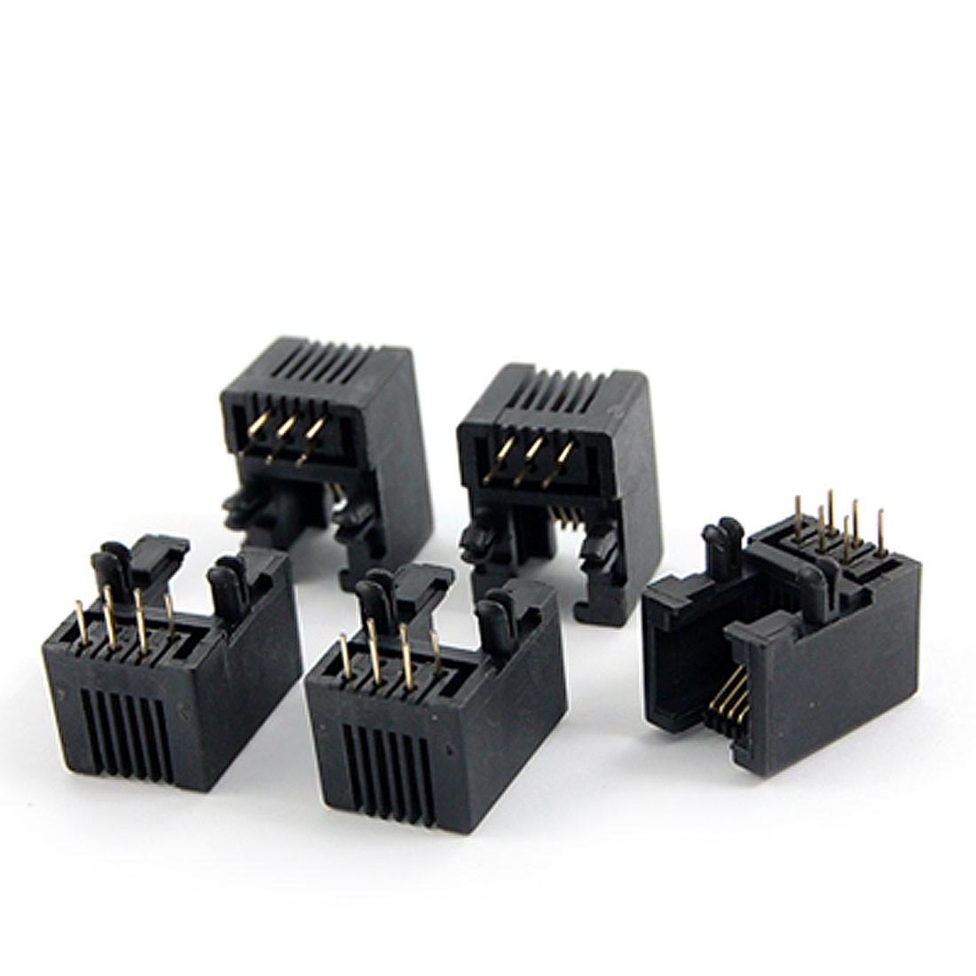 5 Pcs 6P6C 6 Pin RJ11 Modular Connector Telephone PCB Jacks