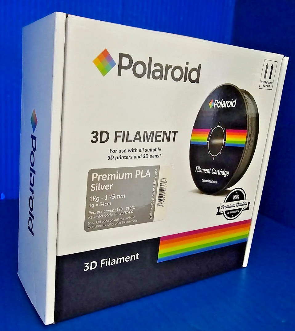 Brand New Sealed - Polaroid 3D Printer Filament 1.75mm 1kg - Silver Premium PLA