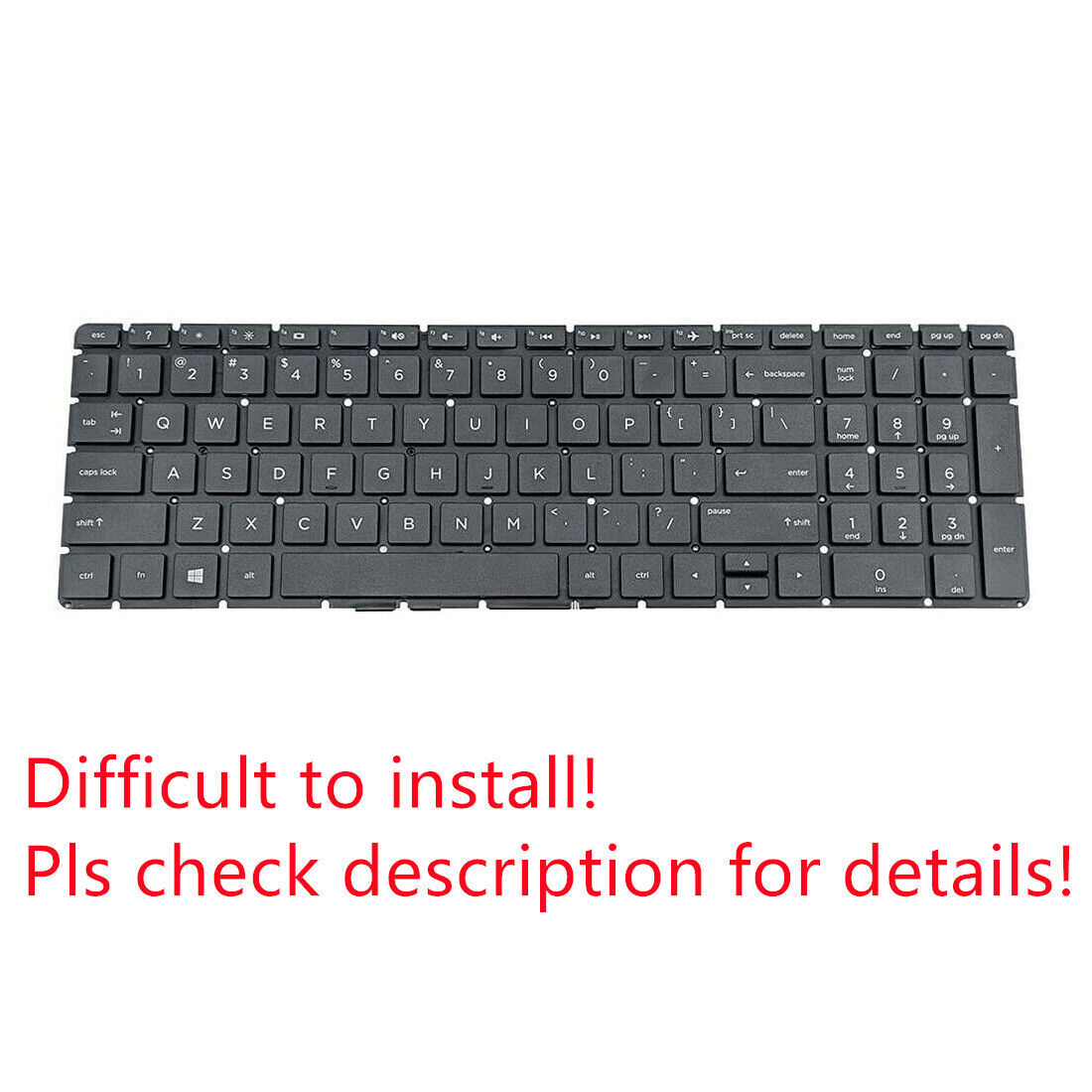 Original US Black Non-Backlit Keyboard for HP 15-dy1071wm