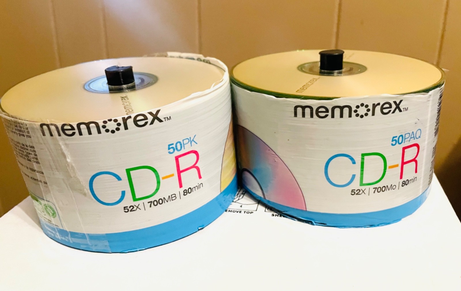 Lot (2) Memorex CD-R Recordable Discs 50-Pack 52x 700MB 80min