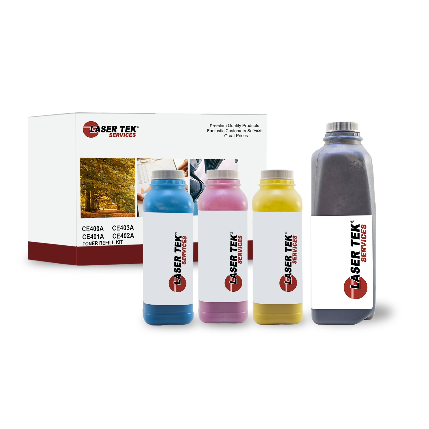 4Pk LTS 507A CMYK Toner Refill Kit Compatible for HP LaserJet M575f M570dw