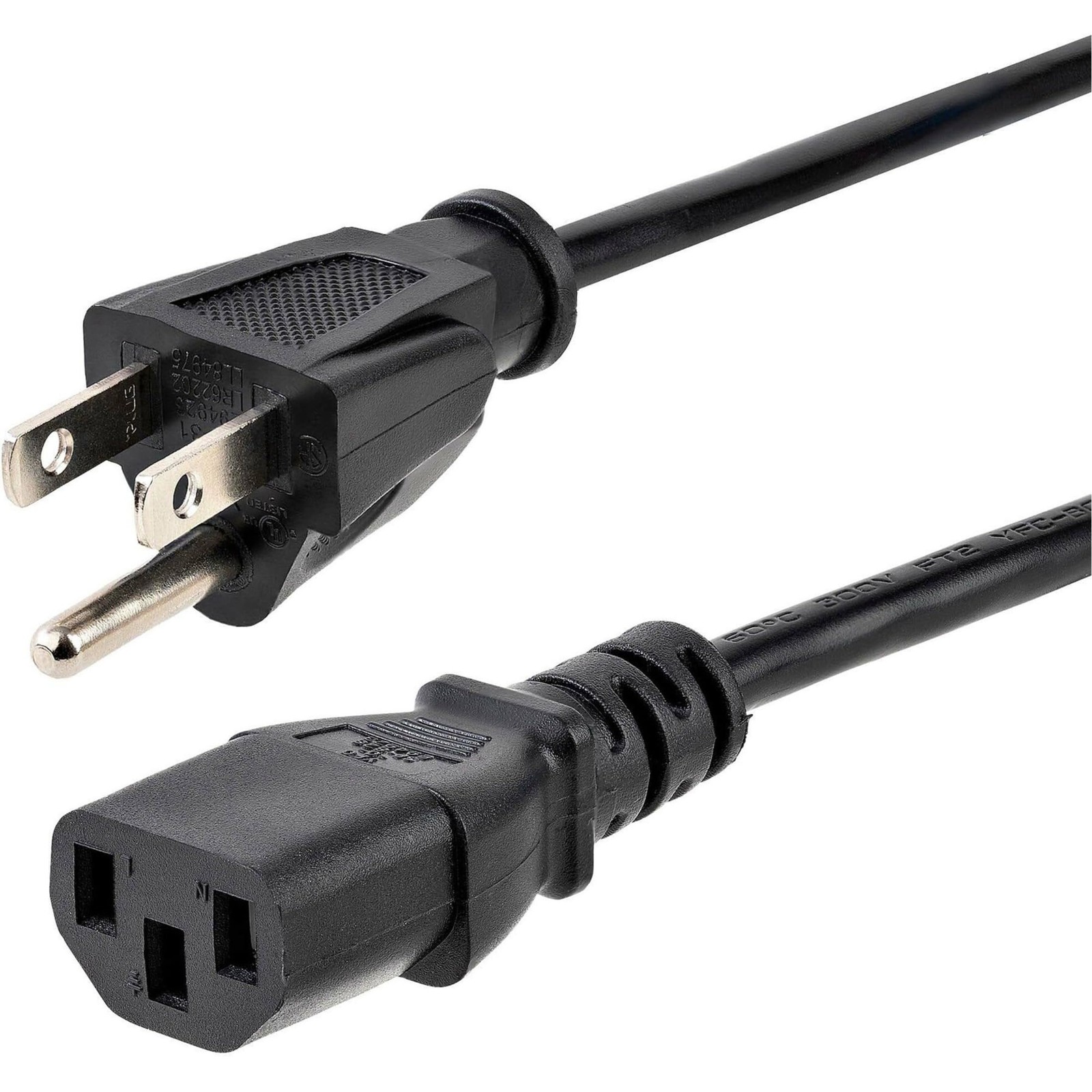 StarTech.com 15ft (4.5m) Computer Power Cord, NEMA 5-15P to C13, 15 ft, Black