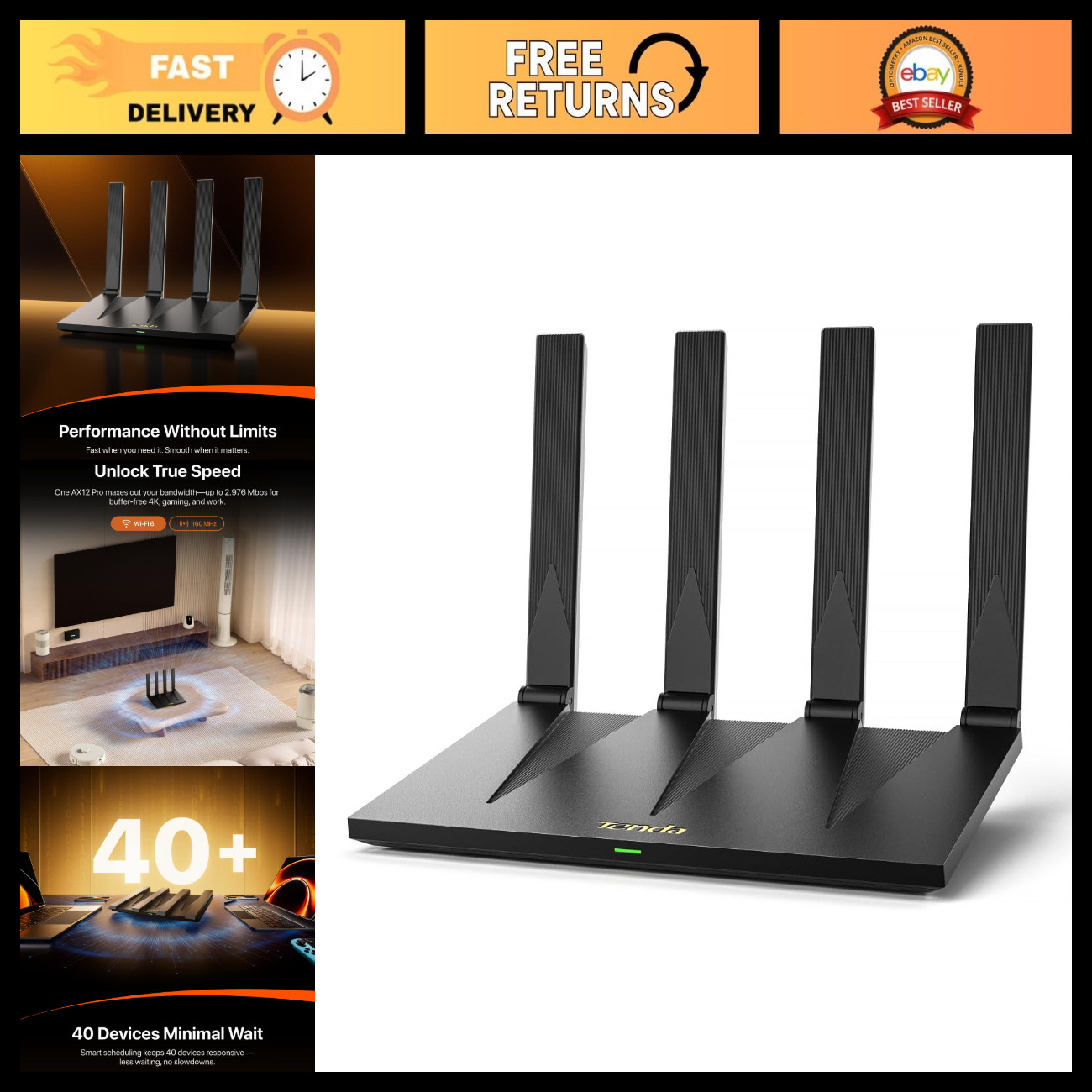 Dual-Band AX3000 WiFi 6 Router, Gigabit Internet, Mesh & AP Mode, VPN, NFC, MU-M