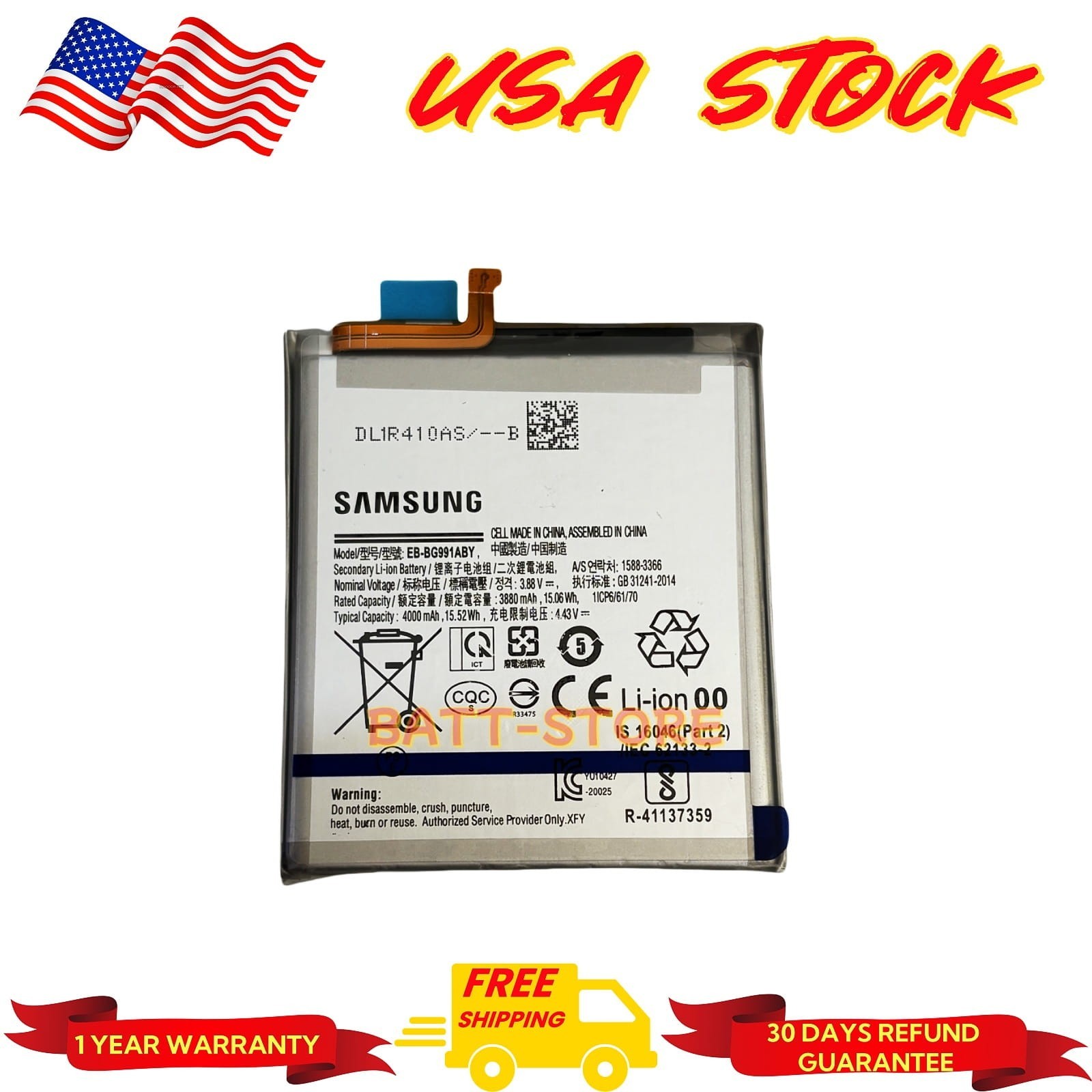 4000mAh EB-BG991ABY OEM Genuine Battery for Samsung Galaxy S21 G990 S21 5G G991