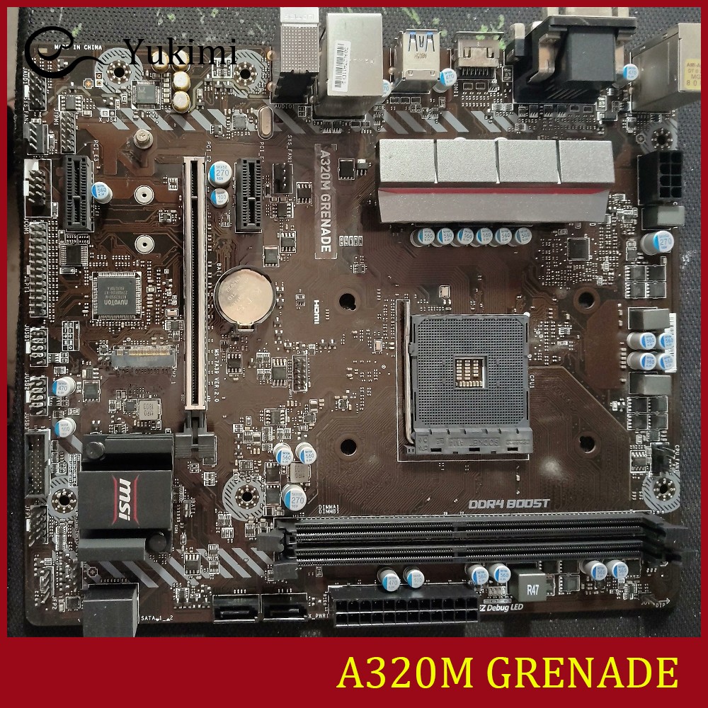 FOR MSI A320M GRENADE DDR4*2 AMD AM4 32GB HDMI VGA DVI-D Micro-ATX Ｍotherboard