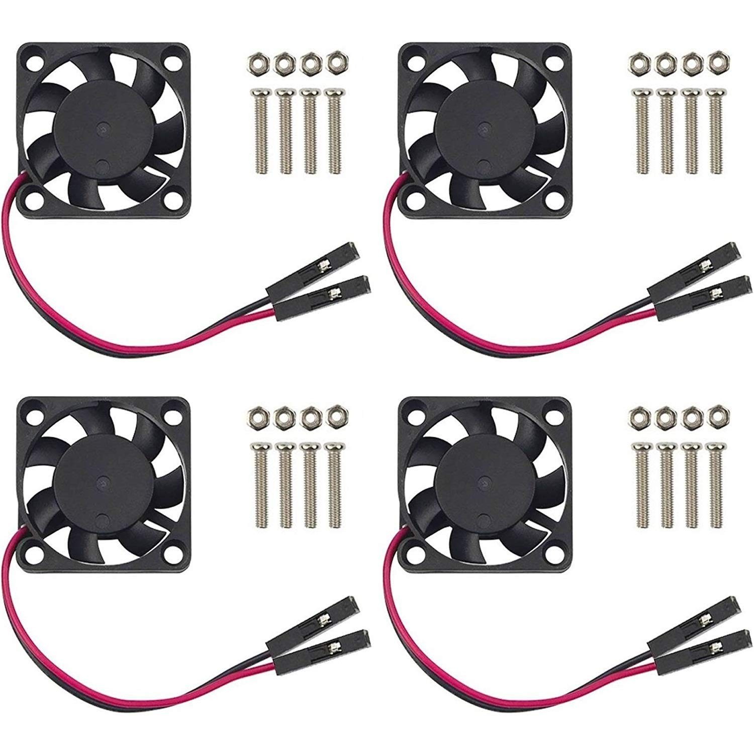 Easycargo 30mm Fan 5V 3.3V DC Quiet for Raspberry Pi 5 4 Black (4-Set)