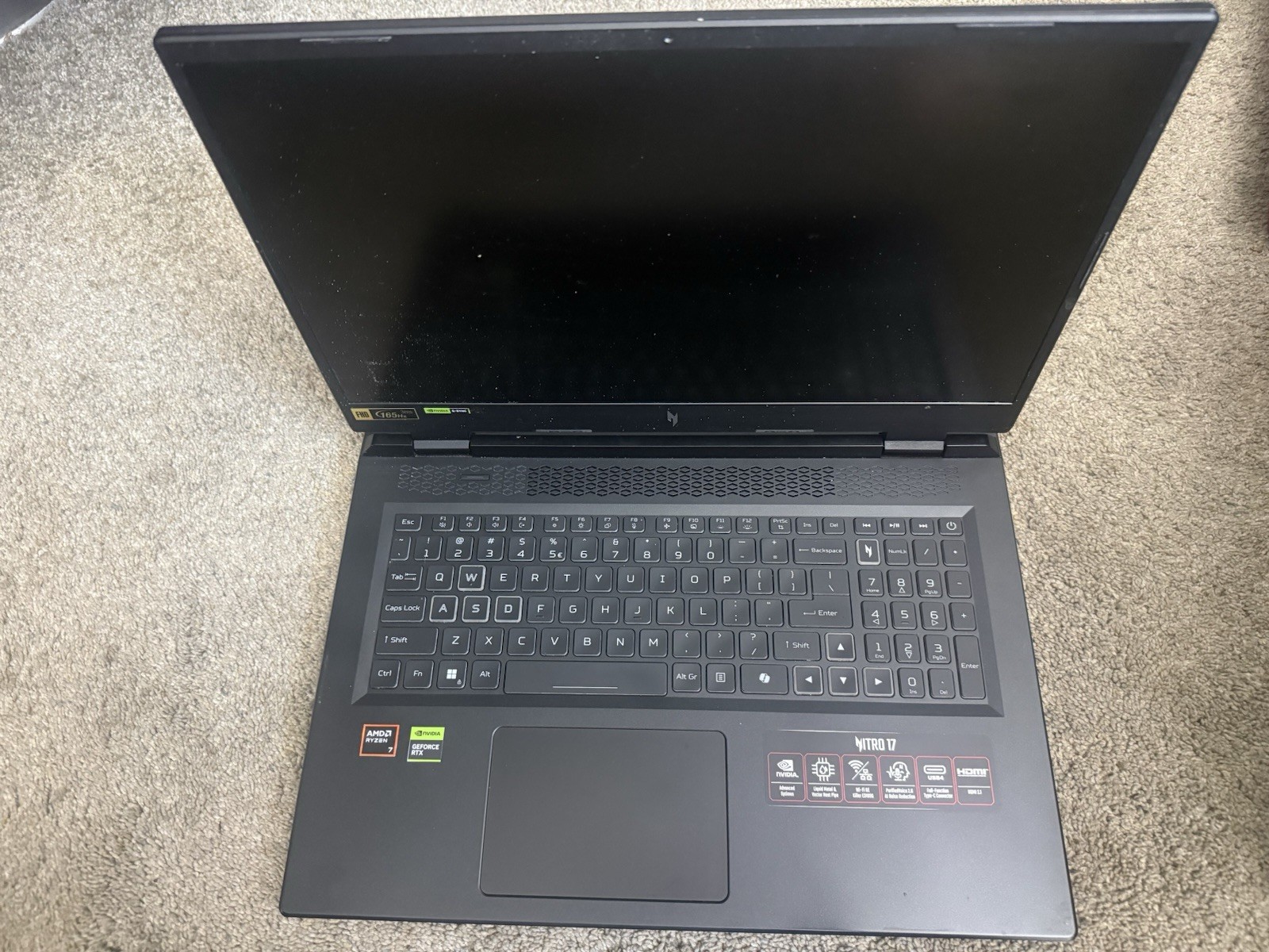 (PARTS/REPAIR) Acer Nitro 17 AN17-42-R9TH GAMING-R7 8845HS RTX 4060 No Returns