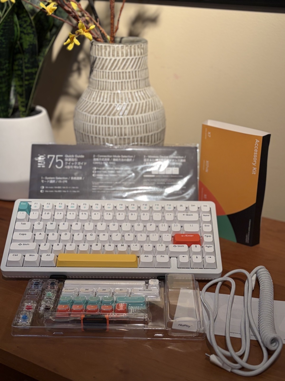 NuPhy Halo75 v1 Tri-Mode Mechanical Keyboard for macOS/Windows, White