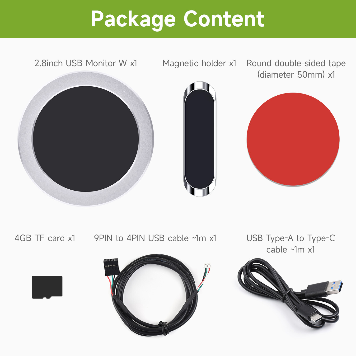 Waveshare 2.1/2.8/3.4/4 USB Monitor AIO LCD Screen CPU Cooler Screen/Display