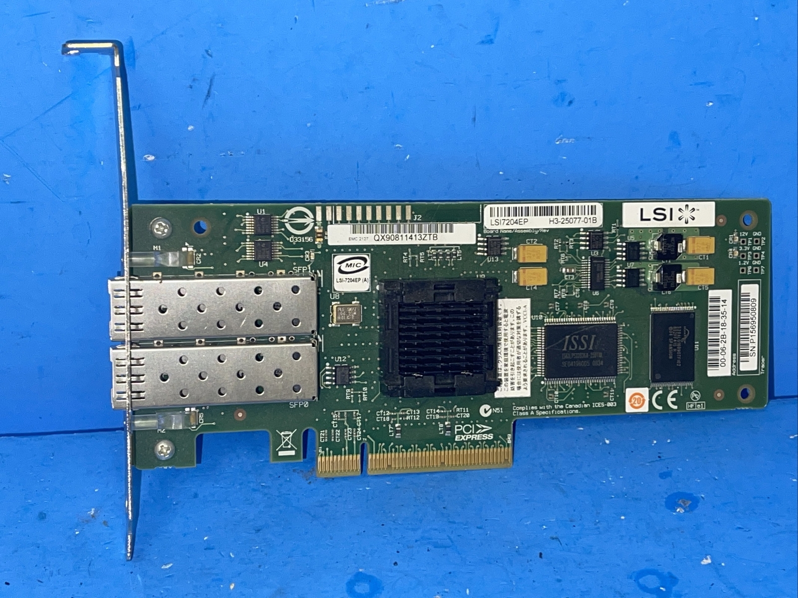 LSI LSI7204EP L3-25077-00E Dual Port 4GB Fibre Channel HBA Controller Card
