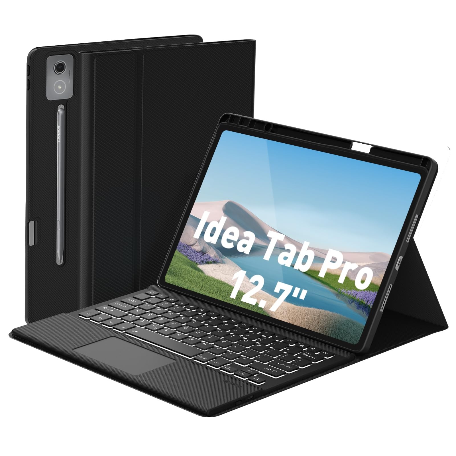Keyboard Case Touch for Lenovo Idea Tab Pro 12.7" 2025, Bluetooth US Layout 