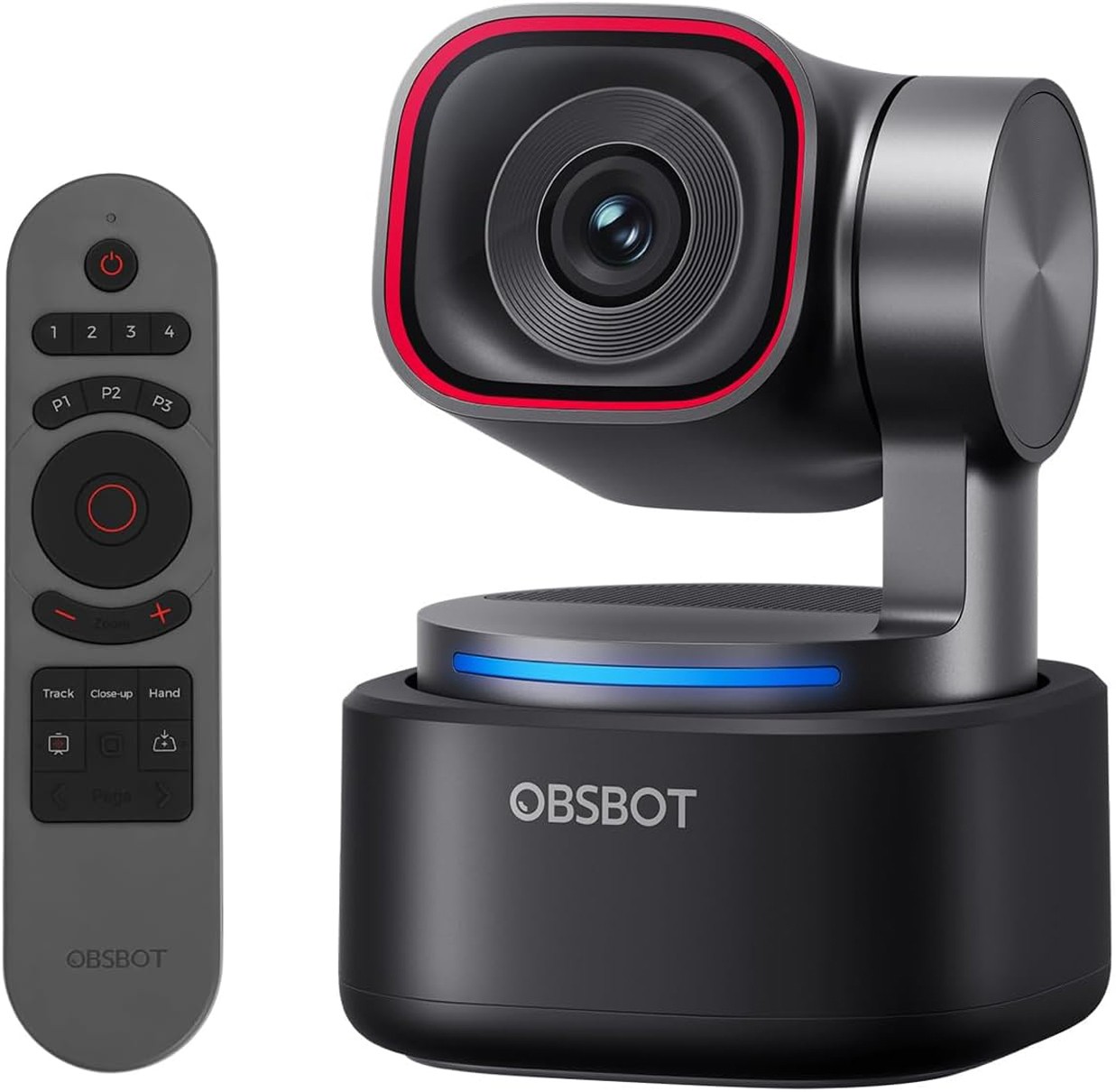 OBSBOT Tiny 3 AI-Powered Spatial Audio 4K Webcam PTZ Camera with Remote Control