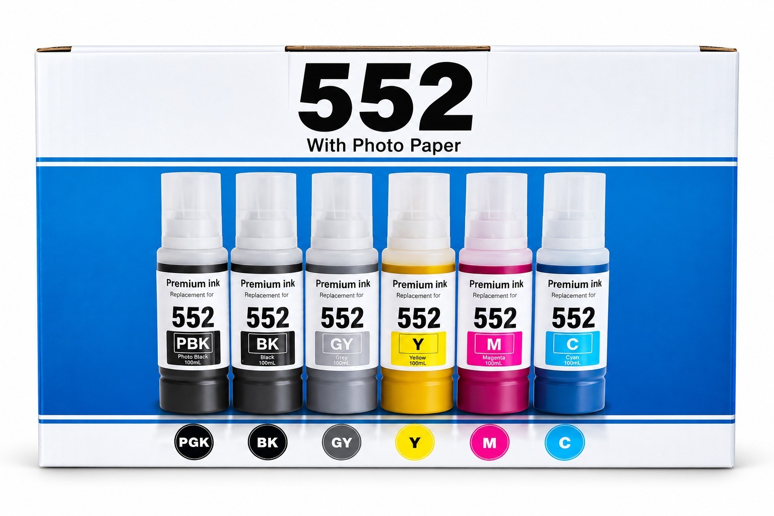 Sublimaker 552 ink refill 6-pack for Epson ET-8550 ET-8500 + photo paper
