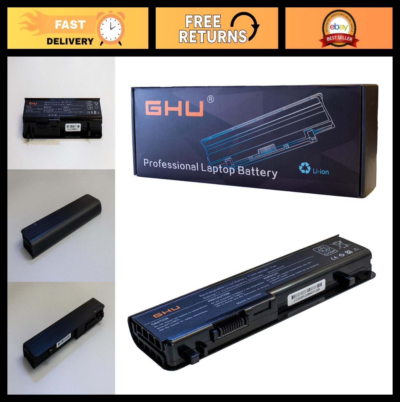 58WH 6 Cell Laptop Battery Replacement for Studio 17 1745 1747 1749, Compatible