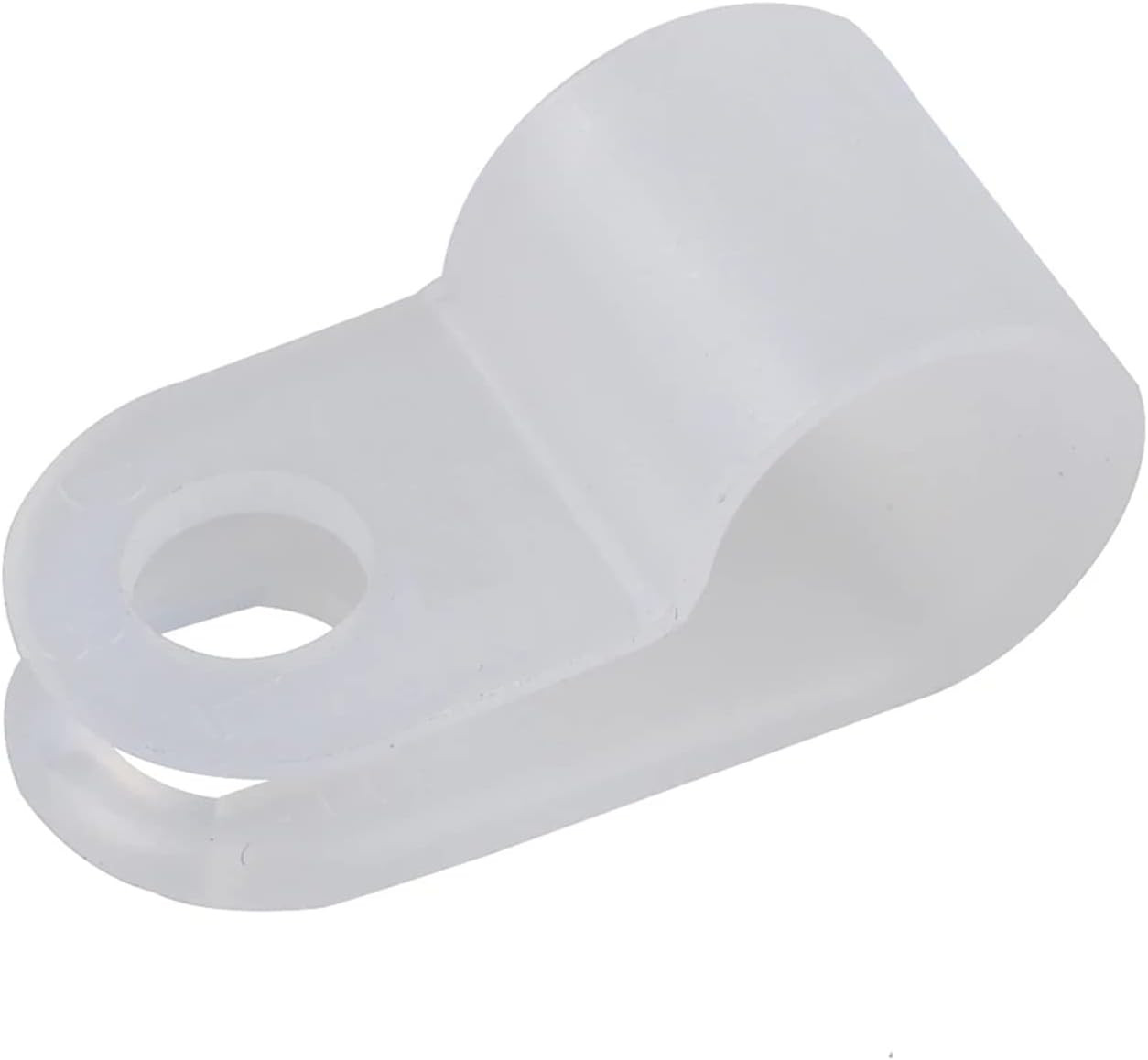 200Pcs White Nylon R-Type Cable Clamps, 1/4 Inch Wire Clips