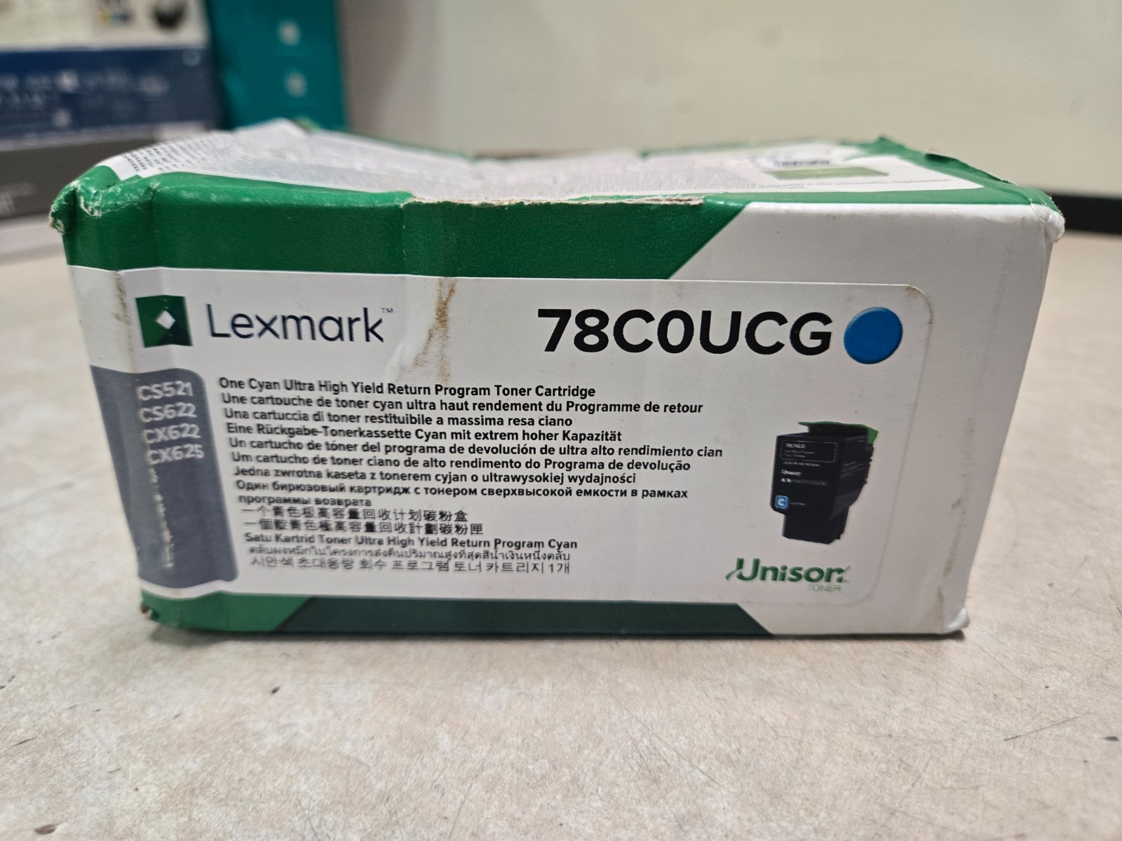 SEALED Genuine Lexmark Unison Original Toner Cartridge - Cyan (78C0UCG)