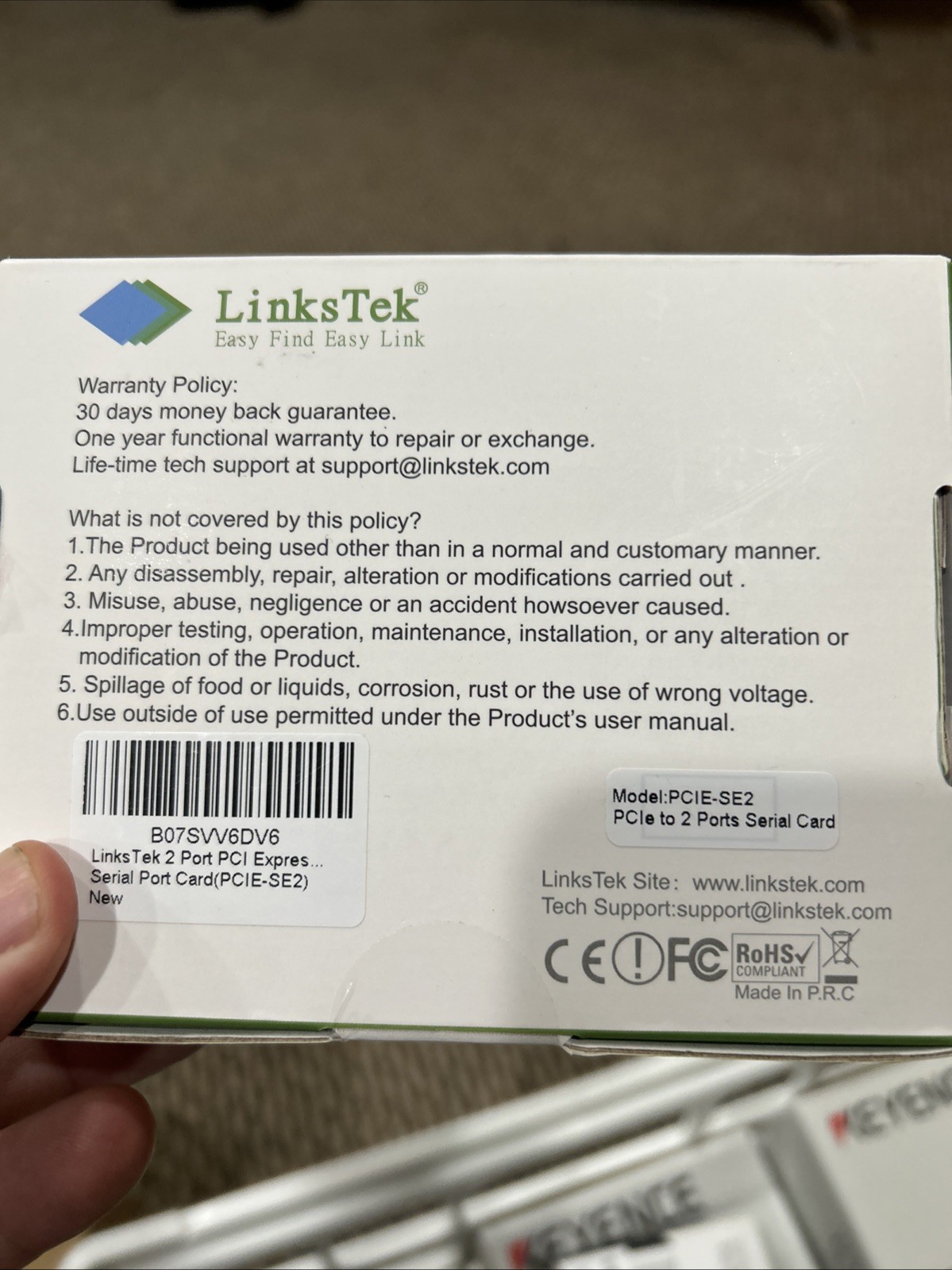 Links Tek 2 Ports Serial PCI Express Card