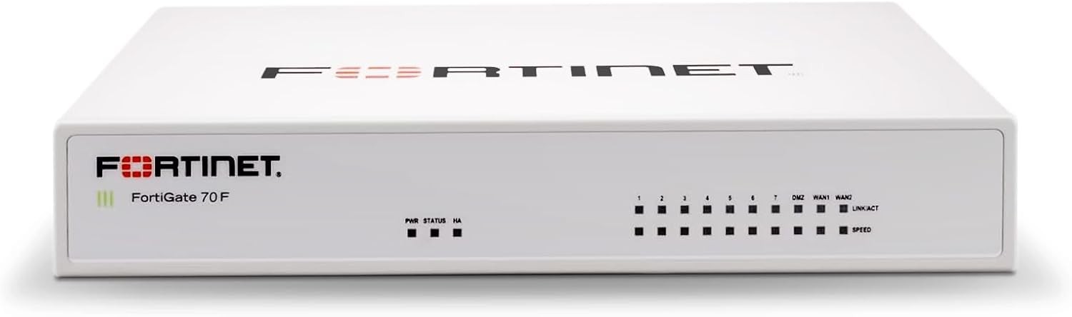 Fortinet FortiGate 70F, FortiAP 221E, FortiSwitch-108F-FPOE, tp-link PoE+ Inject