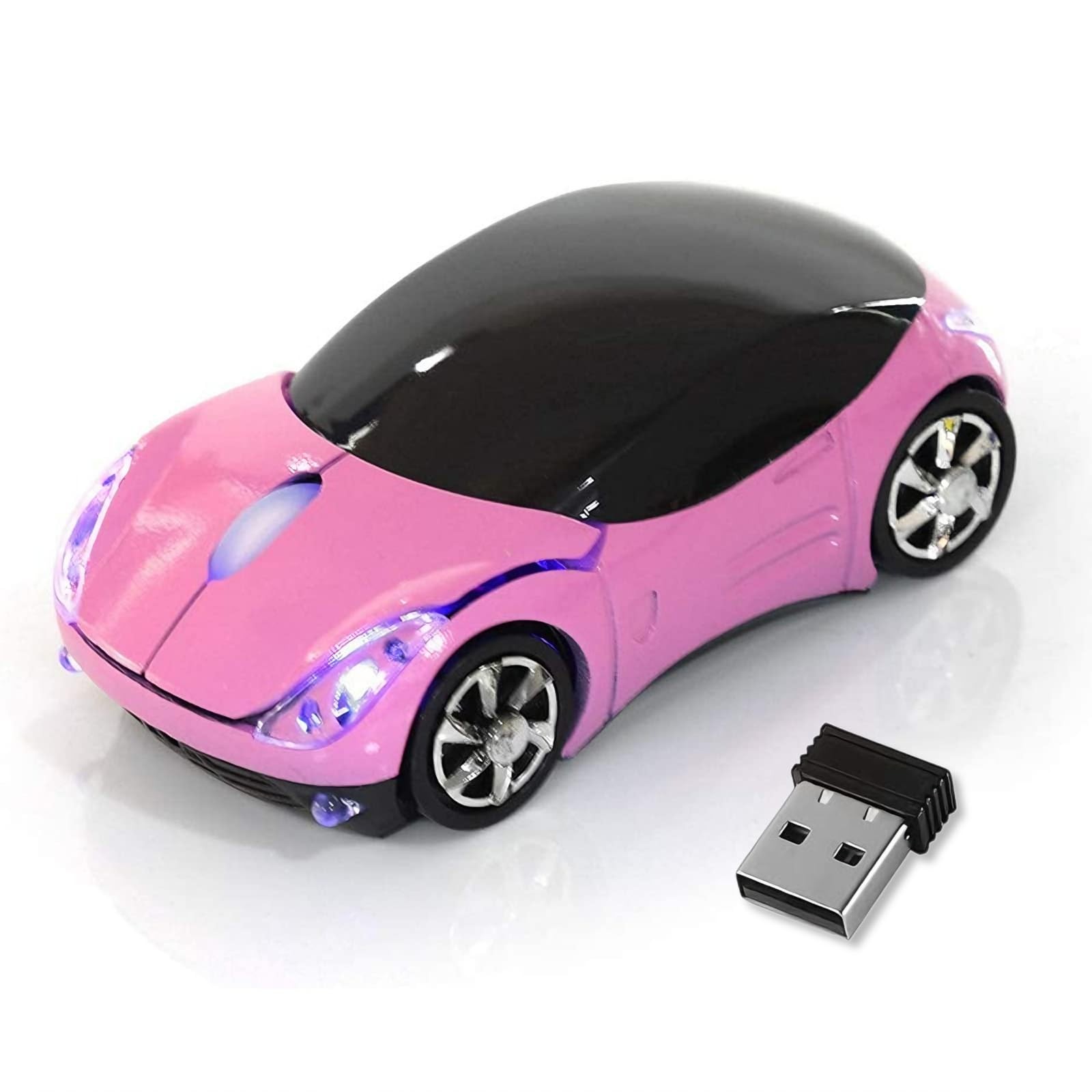 HuGuWdy Pink Wireless Car Mouse - 2.4G with USB Receiver, 