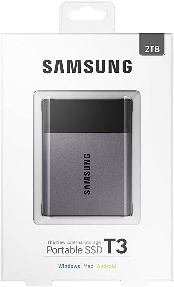 NEW Samsung T3 Portable SSD - 2TB - USB 3.1 External SSD (MU-PT2T0B MSATA)