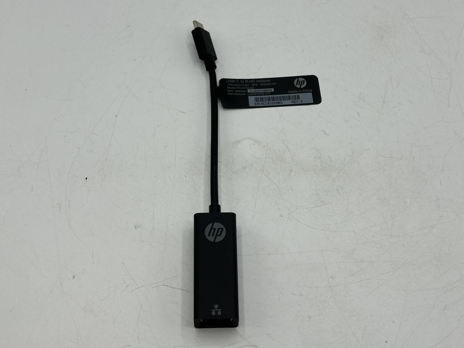 HP USB-C to RJ45 Adapter RTL8153-03 855474-003 GIGABIT ETHERNET ADAPTER