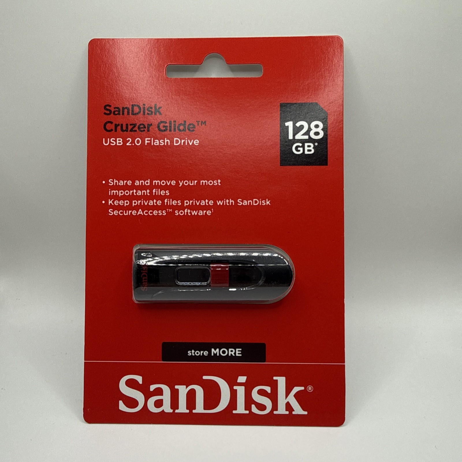 SanDisk Cruzer Glide 128GB USB 2.0 Flash Drive Memory Stick Thumb Drive New