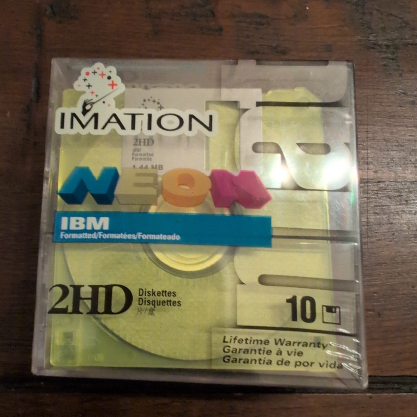 Imation Neon 2HD IBM Formatted Floppy Disks 1.44MB 10 Pack - Factory Sealed