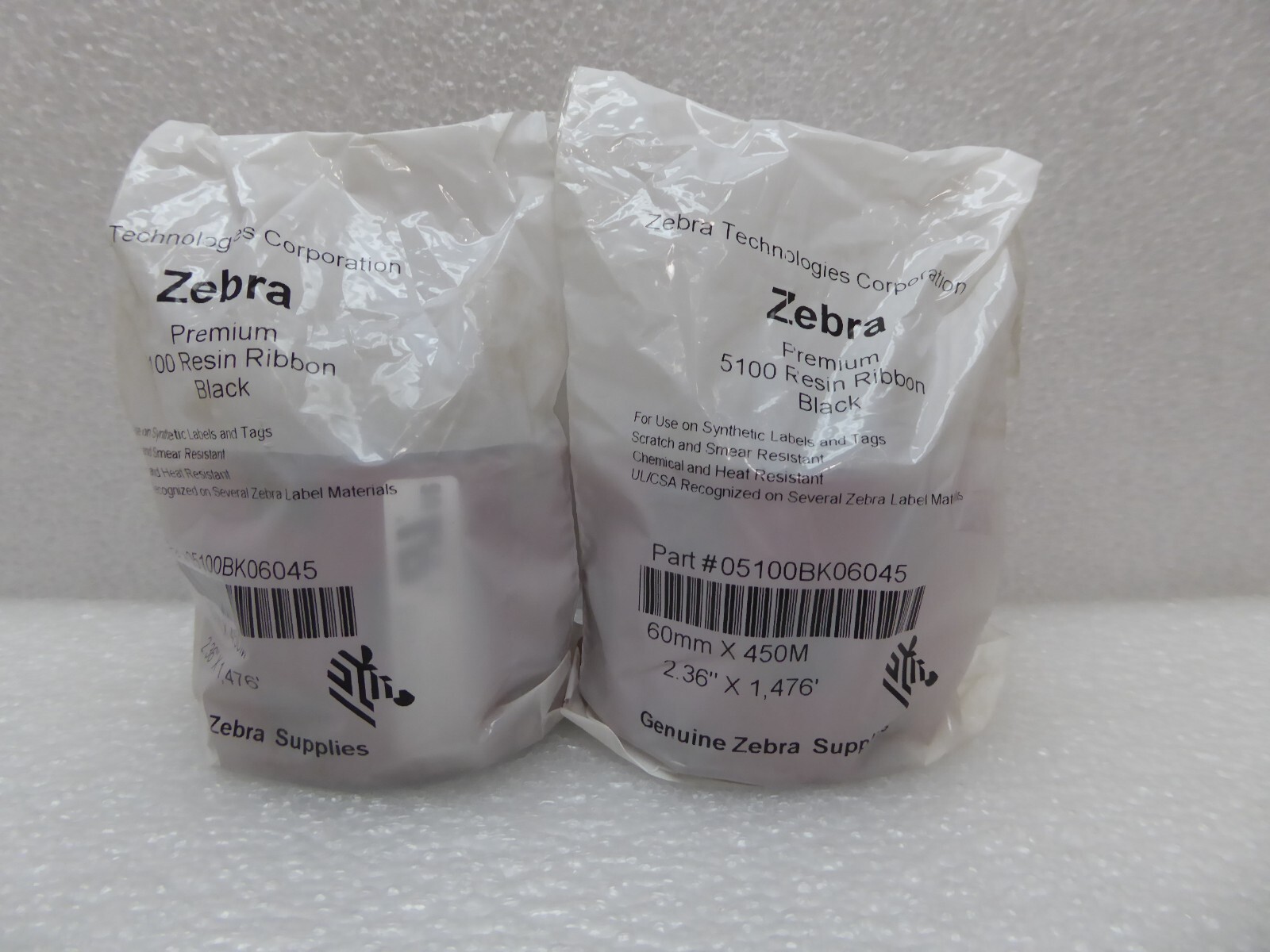 Zebra Premium 5100 Resin Ribbon 2.36" X 1.476' 05100BK06045 ( 2 )