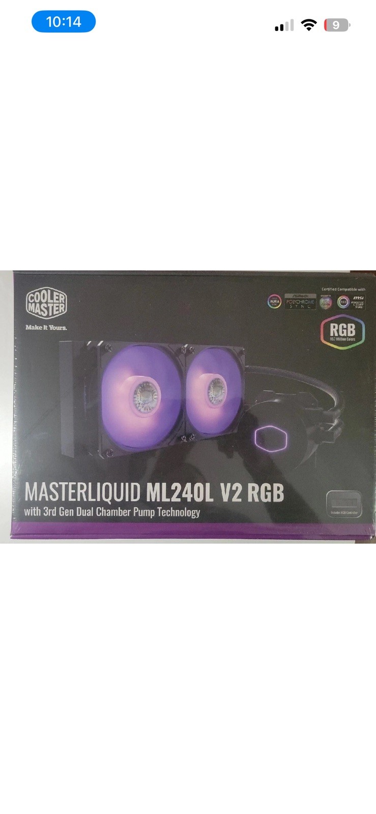 Cooler Master MasterLiquid ML240L RGB V2 AIO CPU Liquid Cooler MLW-D24M-A18PC-R2